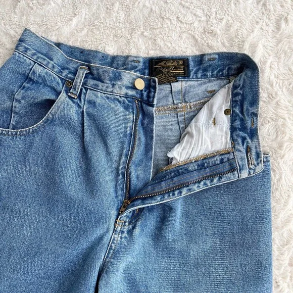 Vintage Eddie Bauer high rise mom jeans waist pleat front 90s pleated 26 - Picture 8 of 17